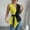Yellow, variant on Hvot&aat Women's Color Block Blouses with Belted V-Neck Pleated Asymmetrical Elegant Shirt Casual Summer Sleeveless Tops