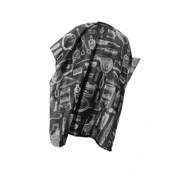 Vocoste Comb Pattern Hair Cut Barber Cape for Hair Cut Black White 1Pc