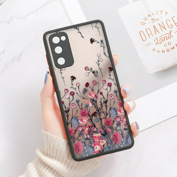 Funda de flores para Samsung Galaxy S23, S22 Ultra S21 FE S20 FE S10 Plus, protección de lente, Funda trasera transparente mate dura Fivean unisex