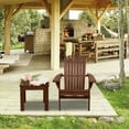 thumbnail image 6 of Zimtown Wood Folding Chair Adirondack Chair, Outdoor Wooden Seat with Armrest, Carbonized Color, Brown, 6 of 9