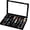 Black, variant on Beige 48 Grid Velvet Jewelry Tray with Glass Lid, Adjustable Earring Ring Storage 13.8×9.5×2In, Drawer Display Box for Women Gift