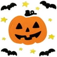 thumbnail image 2 of Northlight Jack O' Lantern and Bat Halloween Gel Window Clings - 18pc, 2 of 6