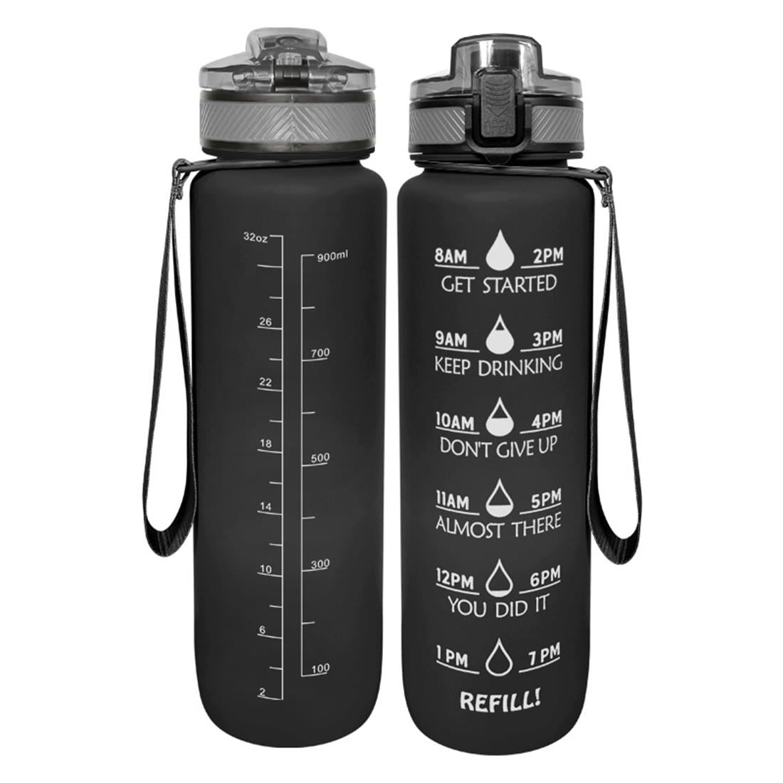 Water Bottles 32oz Motivational Water Bottle with Time Marker for Women