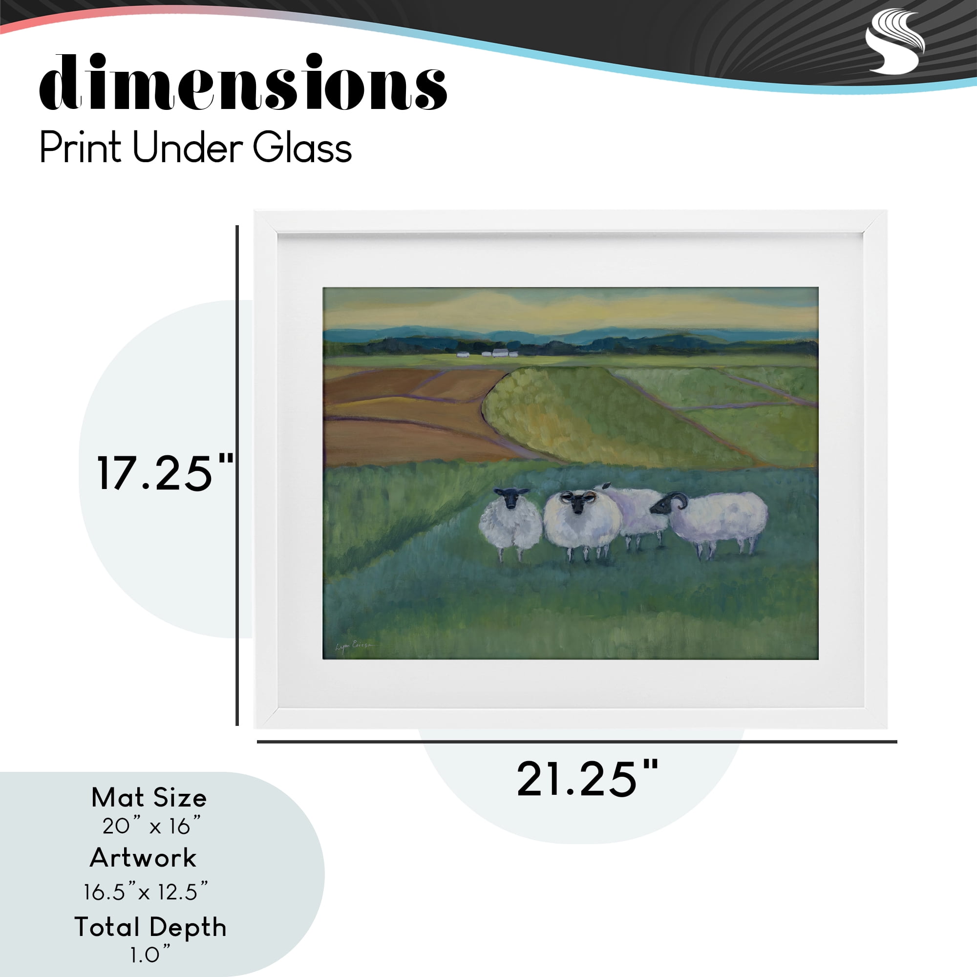 Stupell Industries Sheep Herd Meetup White Framed Print Under Glass, design by Lynn Ericson Fine Art