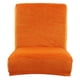 thumbnail image 1 of Funda de asiento para silla de comedor con respaldo corto de terciopelo y licra, funda para taburete de bar Naranja, 1 of 8