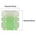 thumbnail image 3 of 4Pcs Glow-in-The-Dark Tire Valve Caps - Universal for Car Tires, Yellow Luminous Valve Stem Covers - for Car Enthusiasts, Auto Tire Maintenance, Night Driving Visibility Enhancement, 3 of 5