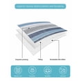 thumbnail image 5 of Quilts Twin Size Bedding Set, Blue Nordic Style Stripes Lightweight Quilted Comforter, Blue Gray Texture Soft Reversible Bedspread Coverlet with Pillow Covers for All Season, 68" x 86", 5 of 7