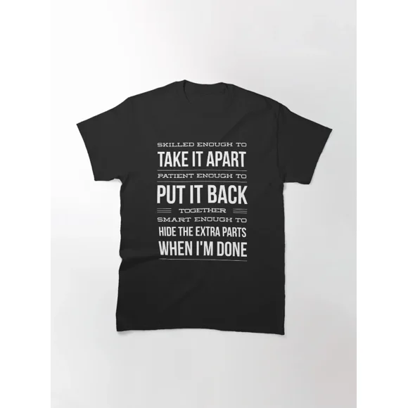 Skilled Mechanic Auto Repair Professional Garage Tools Badge Unisex T-Shirt NB582, S-5XL
