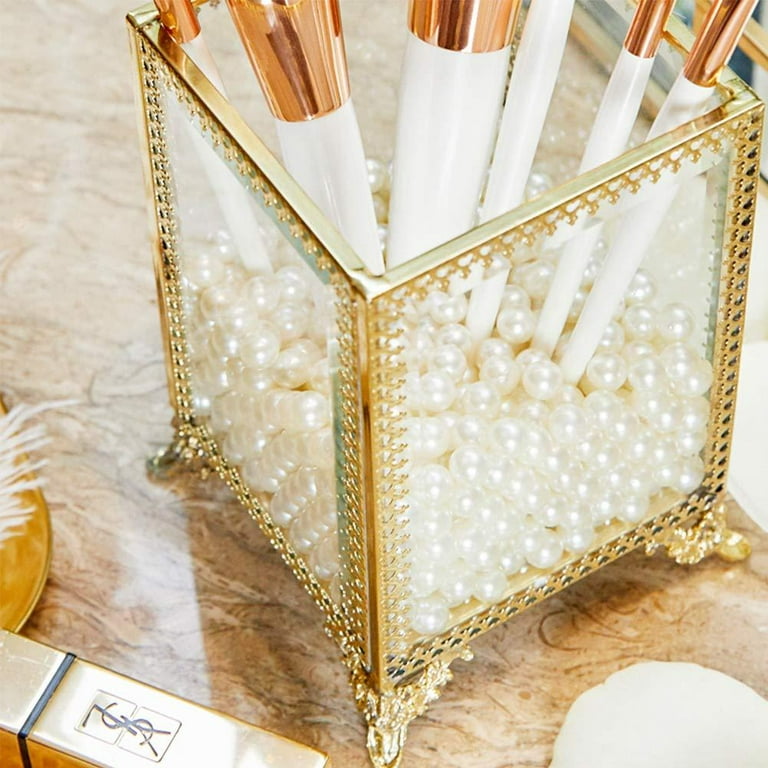 Get Organized with HARLIANGXY Makeup Brush Holder in Gold Metal