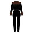 thumbnail image 6 of VBTAPA Women's Color Block 2 Piece Tracksuit Crewneck Long Sleeve Tops Jogger Sweatpants Casual Sports Outfits Matching Lounge Sets with Pockets Prime Sales of The Day Brown XXXL, 6 of 8