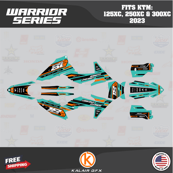 Kalair GFX Graphics Kit for Ktm KTM Enduro 2-Stroke 125XC,250XC and 300XC (2023) Warrior Series