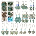 thumbnail image 5 of 1Box DIY 10Pairs Bohemian Turquoise Vintage Dangle Earrings Making Starter Kit Retro Boho Drop Dangle Earrings Supplies Flower Leaf Charms, 5 of 9