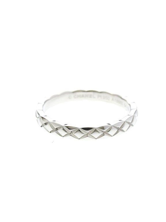 Pre-Owned Chanel Coco Crush Ring Mini Model Platinum Fashion No Stone Band Ring Silver