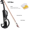 thumbnail image 5 of Yescom 4/4 Electric Violin Full Size Wood Silent Fiddle Musical Instrument Fittings Headphone Black, 5 of 12