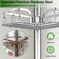 thumbnail image 5 of Corner Shower Caddy Tension Pole 4 Tier Adjustable Stainless Steel Shower Shelf for Inside Shower Bathtub Shampoo,Standing Bathroom Organizer Shelves with 39 to 113 inch Height, 5 of 16