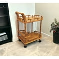 thumbnail image 6 of Oak Finish Rolling Wine Bar Cart, 6 of 8