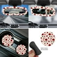 thumbnail image 5 of Yuyamidu Ladybug Car Seat Cover Set 14 PCS Heart Steering Wheel Cover Seat Belt Covers Trash Can Rear View Mirror Cover Armrest Pad Cup Coasters Cross Handbrake Cover Set, 5 of 7