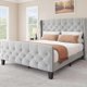 thumbnail image 1 of Platform Bed With Velvet Headboard & Footboard No Box Spring Needed King Size Bed Frame Full Grey Bedroom Furniture Queen Frames My Lux Decor Round, 1 of 6