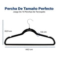 thumbnail image 2 of Ganchos de Terciopelo Premium Serenelife, Ahorradores de Espacio, Resistentes, con Gancho Metálico Giratorio de 360°, para Trajes, Pantalones y Vestidos, Negro, Pack 10, 2 of 7