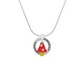thumbnail image 2 of Delight Jewelry Silvertone 3-D Red and White Mushroom Gymnastics Ring Charm Necklace, 18", 2 of 4