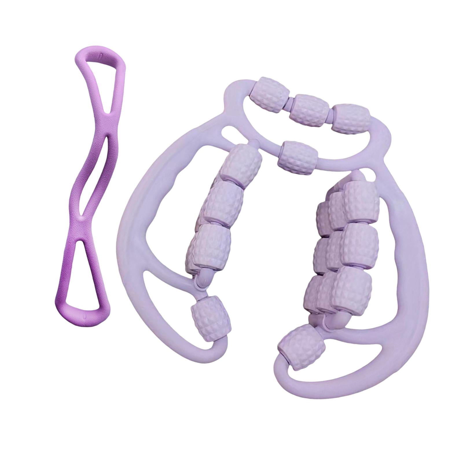 funtasica 24 Wheels Relax Roller Sturdy Circular Leg Clamps Muscle Relaxer Leg Roller Massage Tool for Fitness Exercise Shoulder Purple