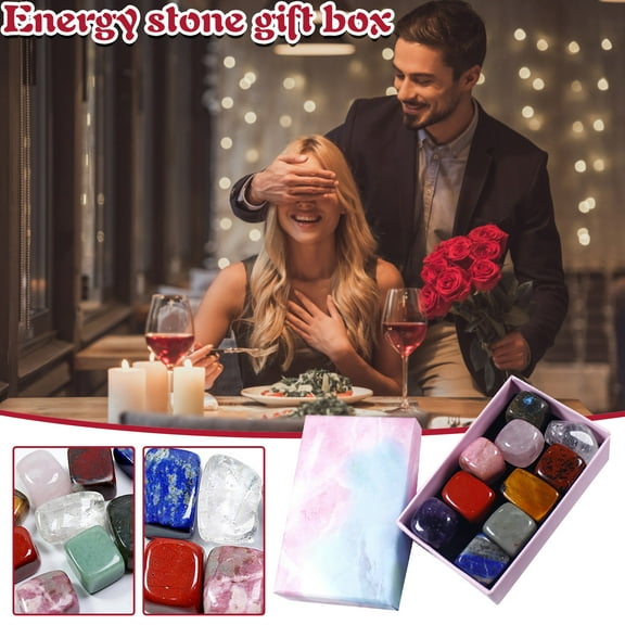 Giunmcul Tax Free Weekend Natural Polished Set with Box Polished Crystals for Crystal Healing