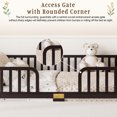 thumbnail image 5 of Leumius Queen Size Floor Fence Bed with Central Entrance,Pine Wood Floor bed with Guardrails,Espresso, 5 of 9