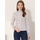 thumbnail image 5 of Blusa floral Casual Allegra K Rosa Claro M, 5 of 5