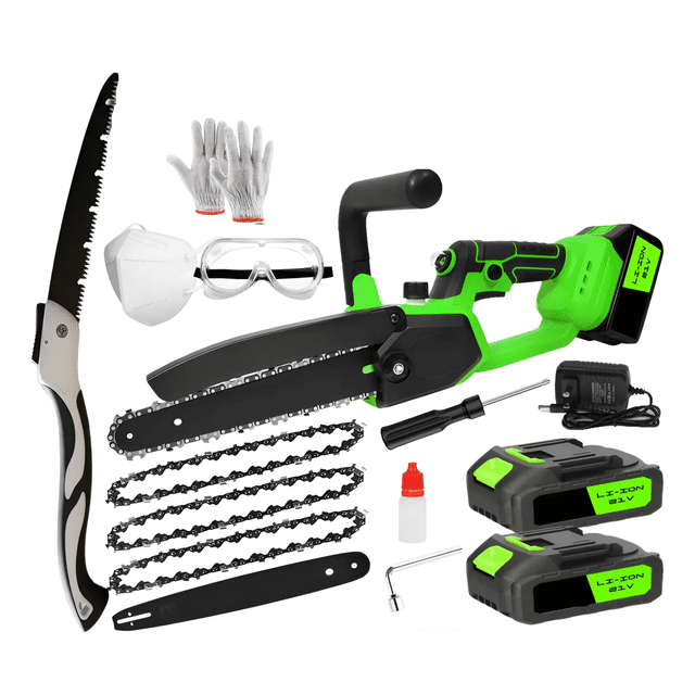 "Motosierra 8 + Sierra Plegable 25cm, Kit Jardinería Corte Malubero, Verde "