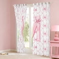 thumbnail image 3 of Manfei Monogrammed M Curtains and Drapes (38x45),Ribbon Bowknot Blackout Curtains for Bedroom,Pink White Curtains Pack of 2 (38x45),Microfiber Room Decorative, 3 of 7