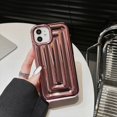 thumbnail image 2 of for iPhone 11 Case 6.1 Inch, Cute 3D Striped Pattern Phone Case Soft Silicone Case for Women Girls Boys Luxury Plated Glossy Shockproof Air Cushion Back Cover, Rose Gold, 2 of 7