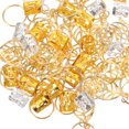 thumbnail image 4 of 100 anillos de rastas colgantes de metal, tubo para el pelo, puños creativos para el pelo, tocado delicado para peluquería casera., 4 of 5