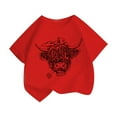 thumbnail image 1 of Yanlir 2-13 Ans Filles Coton Manches Courtes T-Shirts Col Rond Doux pour Tout-Petits T-Shirts d'Été Unis Hauts Décontractés pour Enfants Usage Quotidien (Rouge2, 4-5 Ans), 1 of 9
