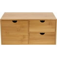 thumbnail image 3 of Desk Drawer Organizer with 3 Drawers, Office Desk Organizer, Bamboo Desk Drawer Desktop Organizer Desk Storage Tabletop Storage Organization Box for Office Home Toiletries Supplies (3 Drawers-C), 3 of 9