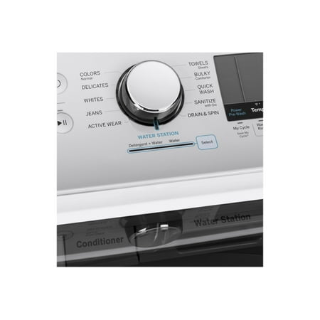 GE - 5 Cu. Ft. High-Efficiency Top Load Washer - White On White With Silver Backsplash