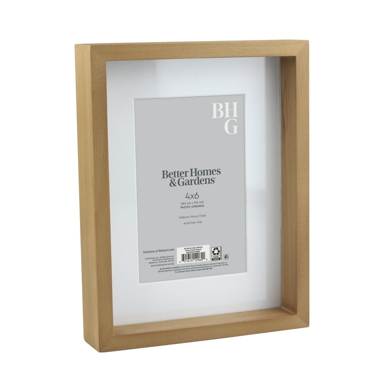 Better Homes & Gardens Ceramic Wood Ledge Picture Frame 4x6 or 5x7