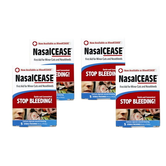 NasalCease First Aid for Cuts & Nosebleeds, 5 Count - 4 Pack