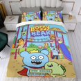thumbnail image 4 of Oso Mandón Conjunto de sábanas temático, trío de piezas, cómodo y amigable con la piel, diseño único, regalo de decoración para el hogar para familiares, amigos y fans,173cm *218cm, 4 of 6