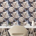 thumbnail image 2 of Ambesonne Floral Peel & Stick Wallpaper for Home, Retro Efflorescent Peonies, 13"x36", Blue Grey Taupe and Off White, 2 of 5