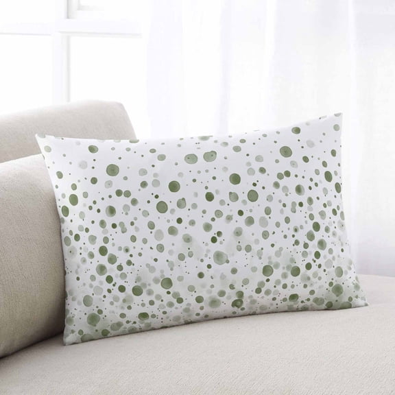 Sage Green Polka Dot Standard Size Pillow Cover,Pillowcase Protectors with Zipper,Breathable Decorative Throw Pillow Case Cover,Modern Art Abstract Watercolor Dot Pillow Shams for Couch 20x26Inch