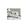 thumbnail image 2 of Renaissance Loveseat - Soft Cream Tweed Sofa with Pillows - 37"D x 67"W - Sock Arm Style, 2 of 9