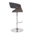 thumbnail image 5 of Modern Sleek Bentwood Weathered Oak Finish Contemporary Style Adjustable Swivel Bar Stool with Curved Seat and Back, 5 of 12