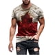 thumbnail image 1 of Mens Casual Pantalones Cortos Raya Impresión Suéter Fitness Deportes Camiseta, Poliéster Cuello Redondo Blusa para Al Aire Libre, Diario Y Primavera Verano Desgaste, 1 of 5
