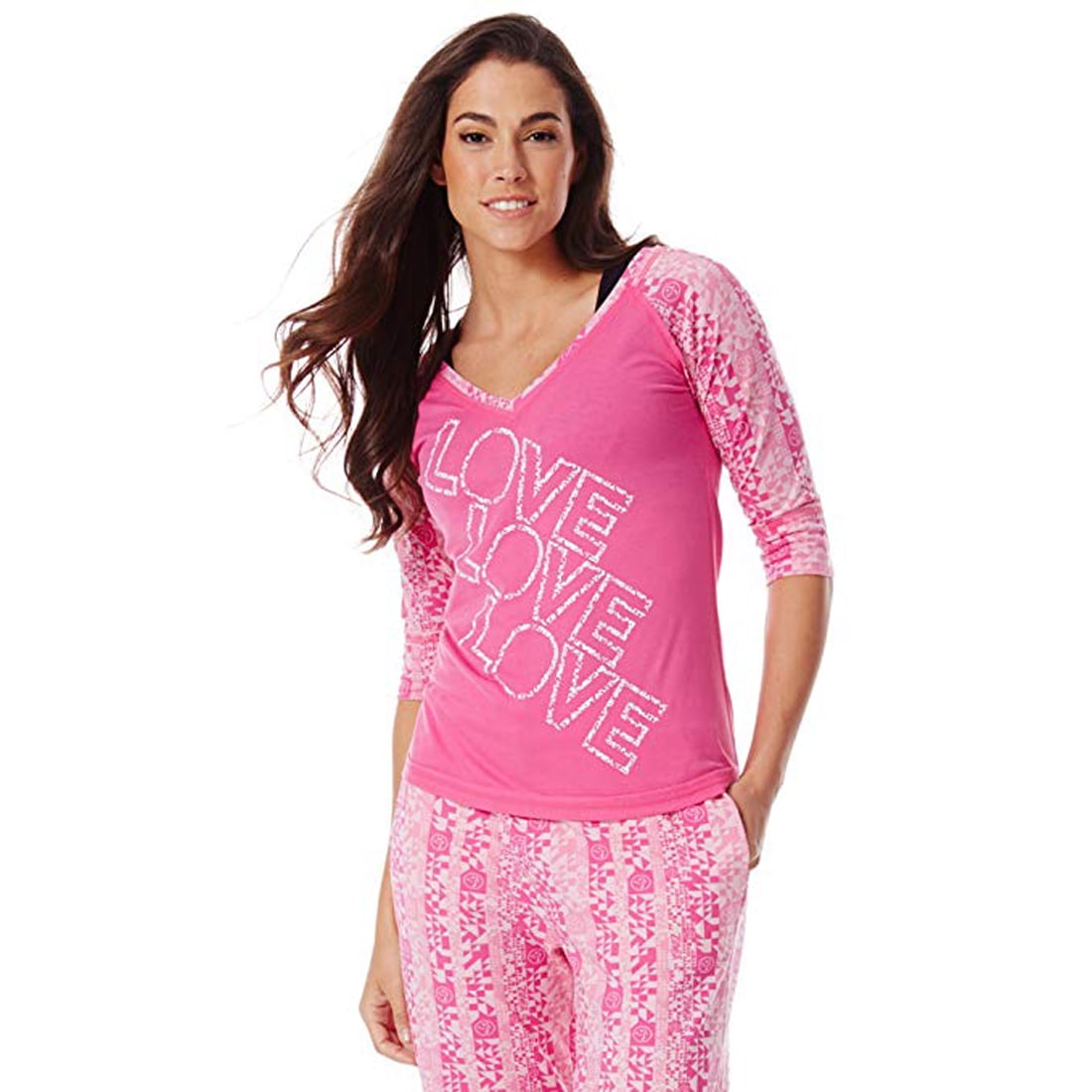 Zumba Fitness Zumba Fitness Women's Love X3 VNeck Top Fuchsia, X
