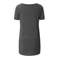 thumbnail image 3 of Women's Causal Short Sleeve Solid Color Basic T Shirt Plus Size Tops Casual V Neck Tunic Loose Blouse, 3 of 4