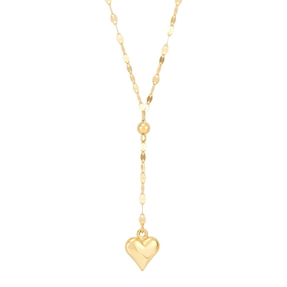 Brilliance Fine Jewelry 10K Yellow Gold Adjustable Lariat with Heart Necklace