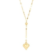 Brilliance Fine Jewelry 10K Yellow Gold Adjustable Lariat with Heart Necklace