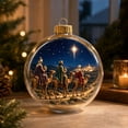thumbnail image 3 of MYUNNIL Glowing Christmas Ornament Ball, 3.14" Mini Shatterproof Light-Up Night Scene Clear Globe Pendant with Warm LED Light for Xmas Tree Home Party Decor, 3 of 6