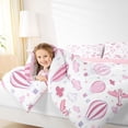 thumbnail image 4 of Homewish Cartoon Aicrafts Airplanes Bedding Comforter Set,Coluds Stars Pattern Twin Comforter Sets,Pink White Bedding Set For Boys Kids,Ultra Soft Home Decor Reversible,2pcs, 4 of 8