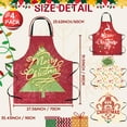thumbnail image 4 of FunChaos 4 Pack Christmas Kitchen Aprons for Women Men, Adjustable Cooking Chef Aprons Waterproof Bib Aprons Cute Party Gift, 4 of 7